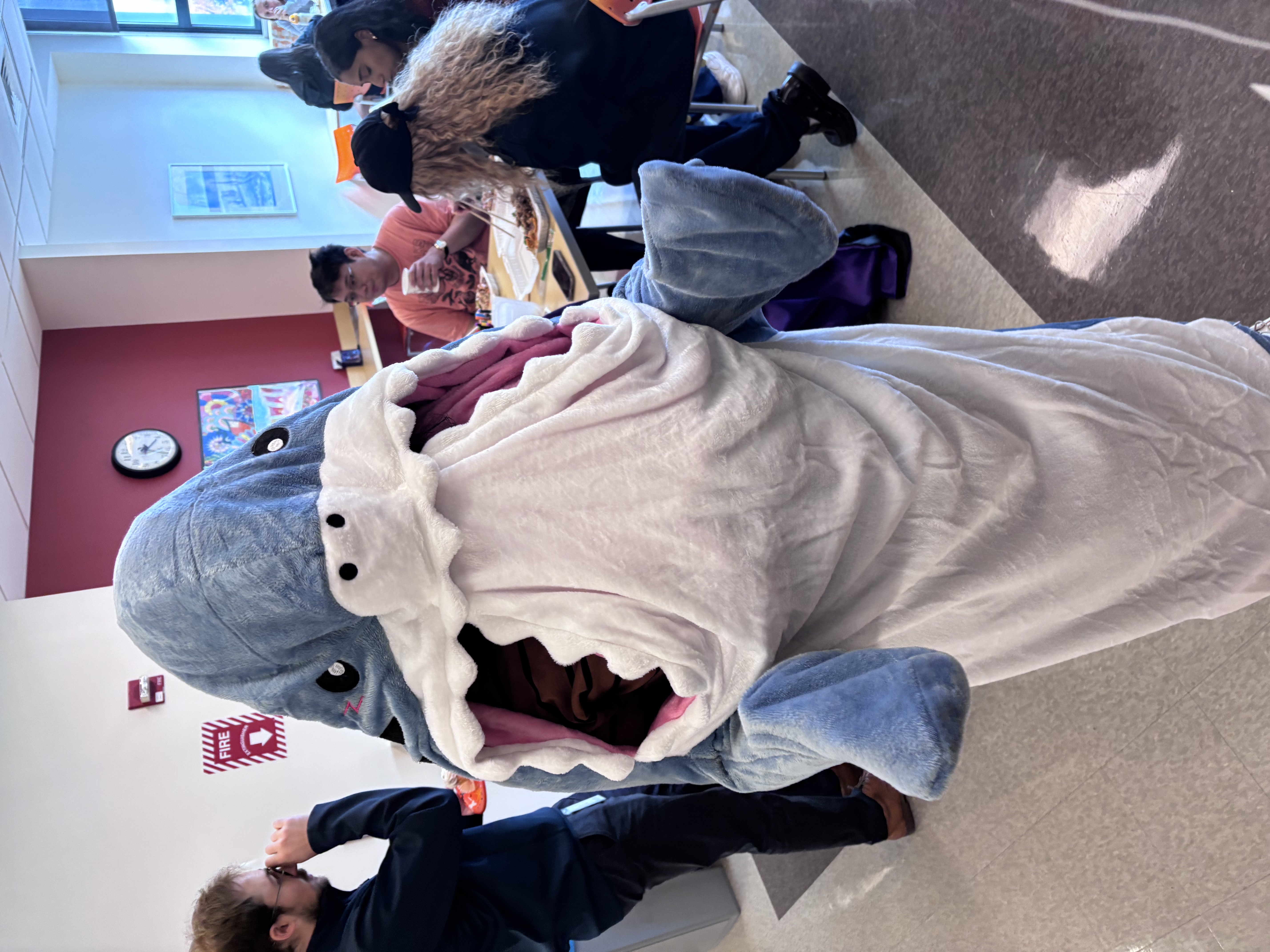 Employee dressed as a shark