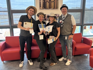 Employees dressed as fishermen